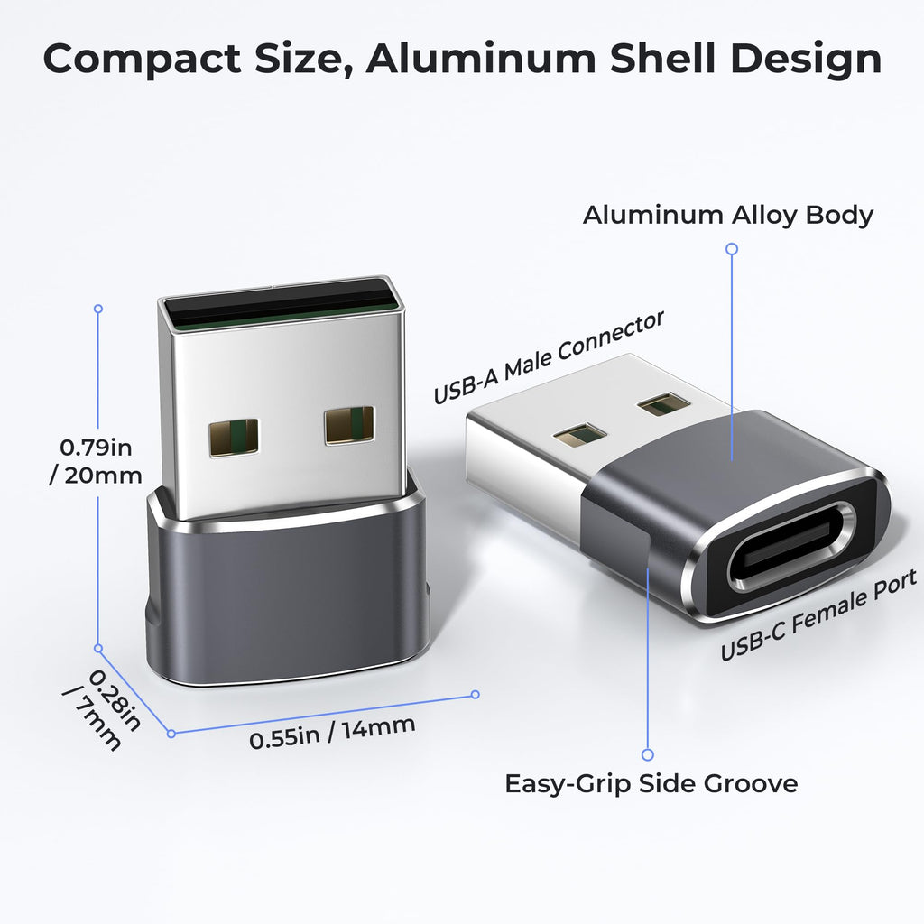 BASESAILOR USB to USB C Adapter,USBC Female to USB A Male Adapter 3Pack