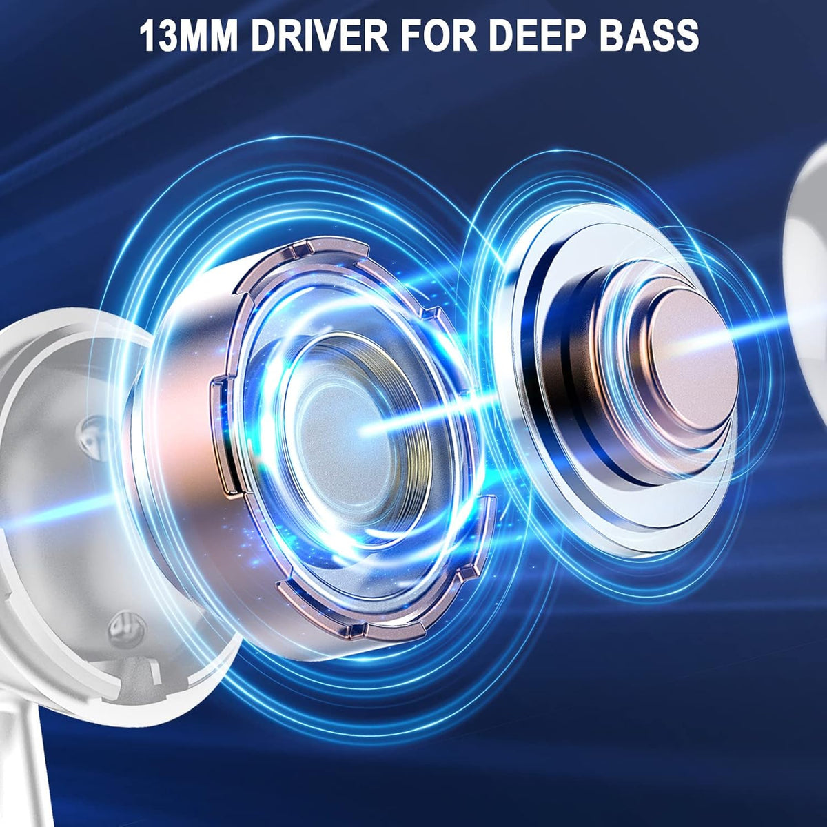 Wireless Earbuds Bluetooth 5.4 Deep Bass 40H Playtime ENC Mic Waterproof Jxrev