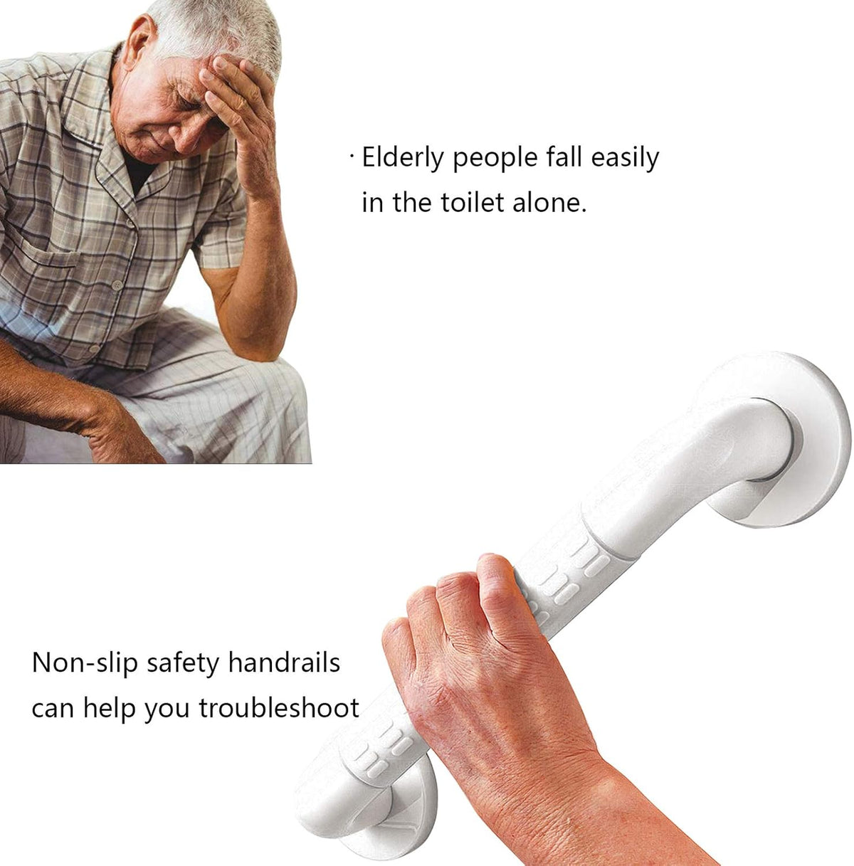 Bathroom Grab Rail Non Slip Safety Handle Bath Shower Support Bar