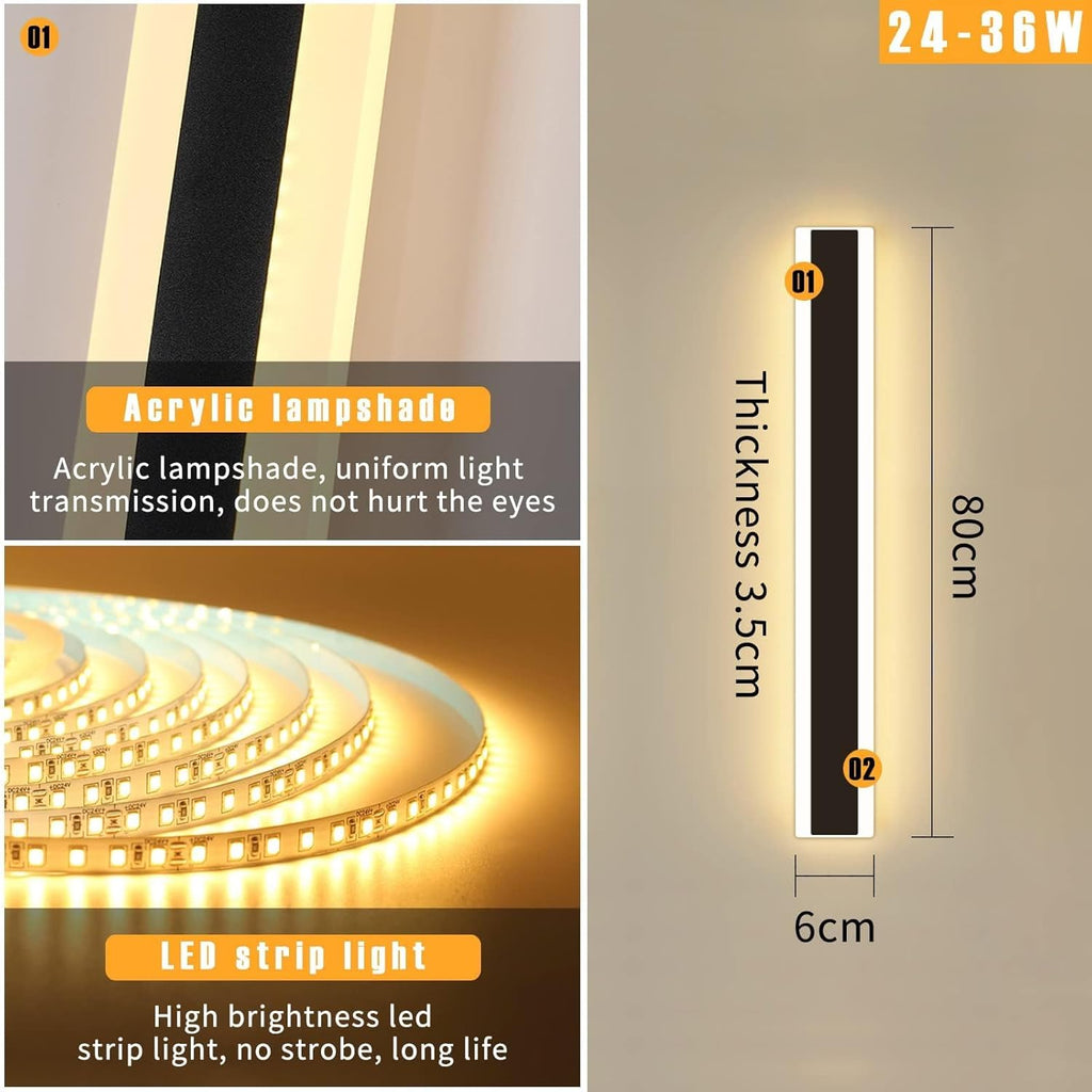 Outdoor LED Wall Light 80cm 31W IP65 Modern Strip Garden Lamp Mikeru