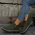 Women's Chunky Suede Ankle Boots - Side Zip Autumn Winter Boots
