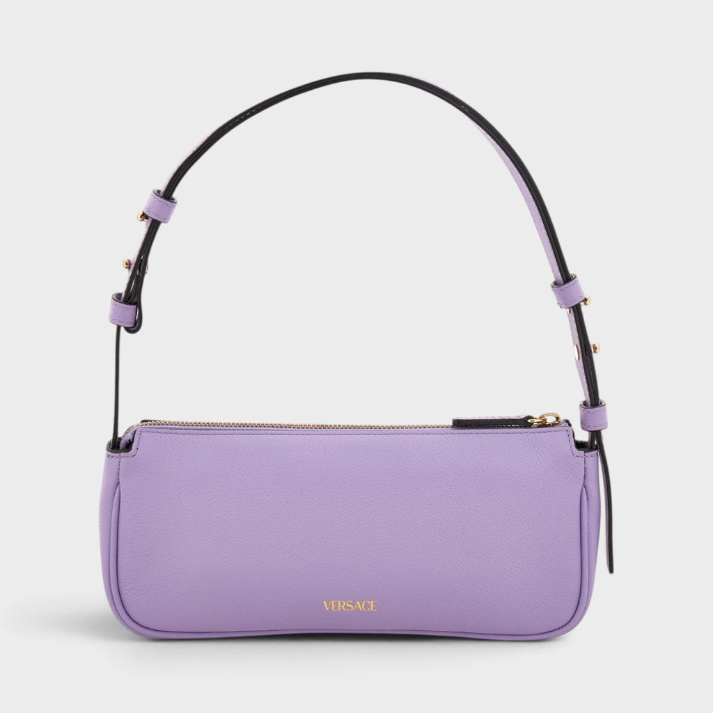 La Medusa Leather Handbag Lilac Gold