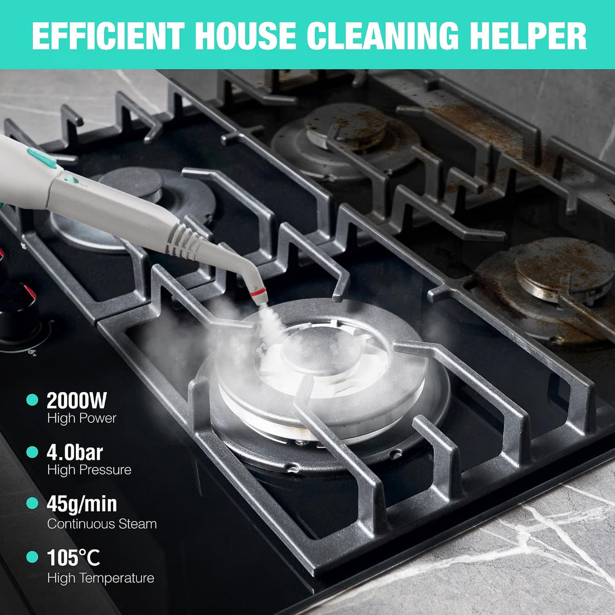 Steam Cleaner 2000W Multipurpose High Pressure 16 Accessories HAUSHOF Home Cleaning