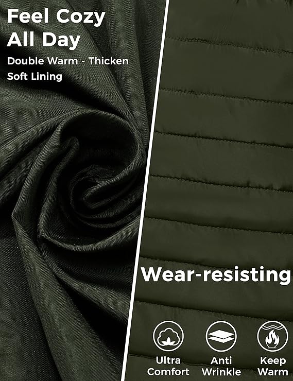 Wantdo Womens Long Puffer Coat Army Green XL XXL Waterproof Winter Jacket
