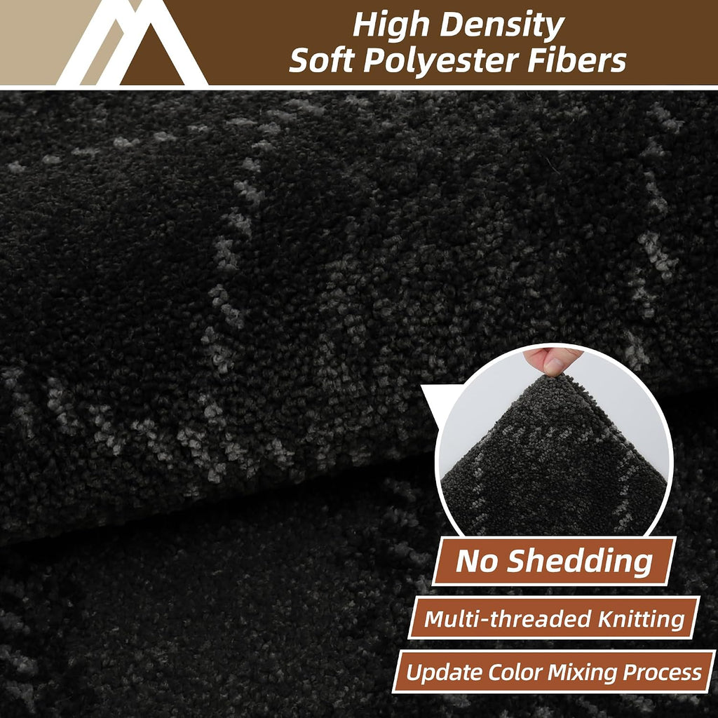 Indoor Door Mat 50x80cm Non Slip Washable Dirt Trapper Black COSY HOMEER Entrance