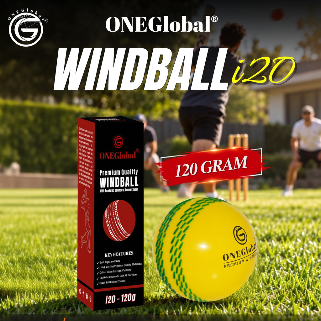 Premium Windball Soft Cricket Ball with Colour Seam | Wind Ball for Outdoor & Indoor Practice, Coaching, Garden & Beach Games