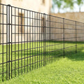 Decorative Metal Garden Fence 101cm x 3.5m 5 Panels Outdoor Border ARIFARO Black