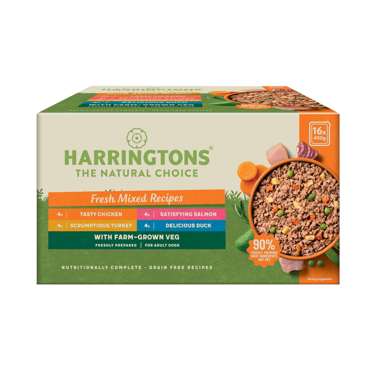 Harringtons Complete Wet Adult Dog Food Trays Meaty Pack 16x400g