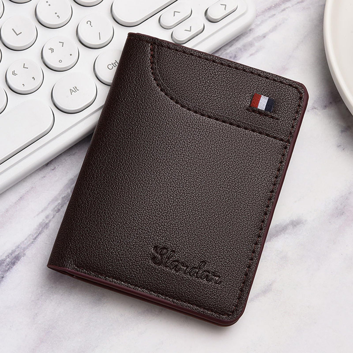 Super Slim Soft Wallet PU Leather Mini Credit Card Wallet Purse Card Holder, Black, 8.5 x 11 cm (3.3 x 4.3 in)