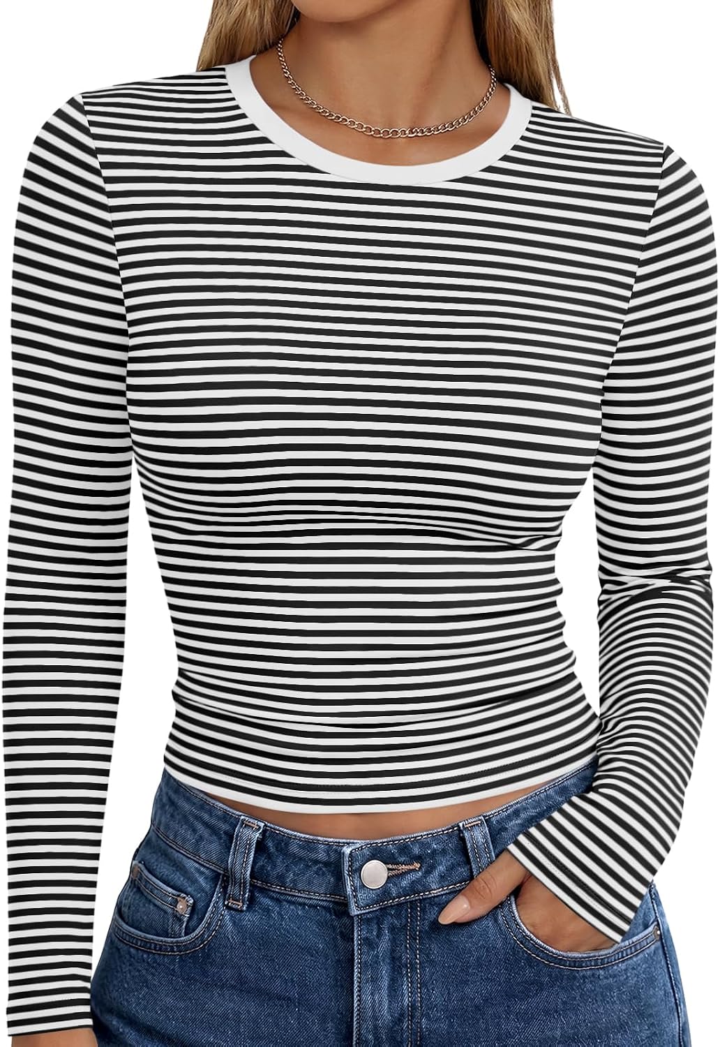 Trendy Queen Womens Long Sleeve T Shirts Fall Fashion Basic Y2K Tops 2026