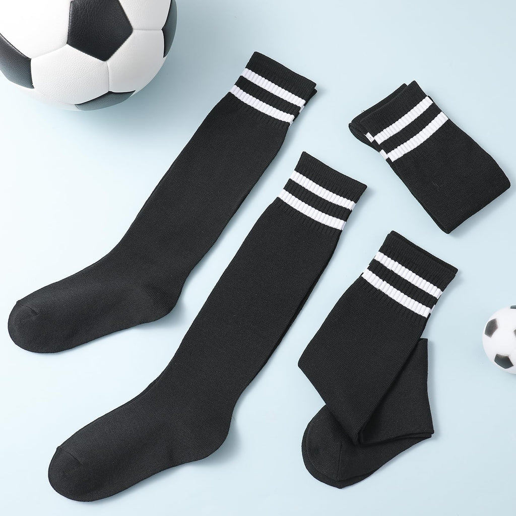 Zuimei 4 Pairs Football Socks Kids Football Socks for Boys Girls Childrens