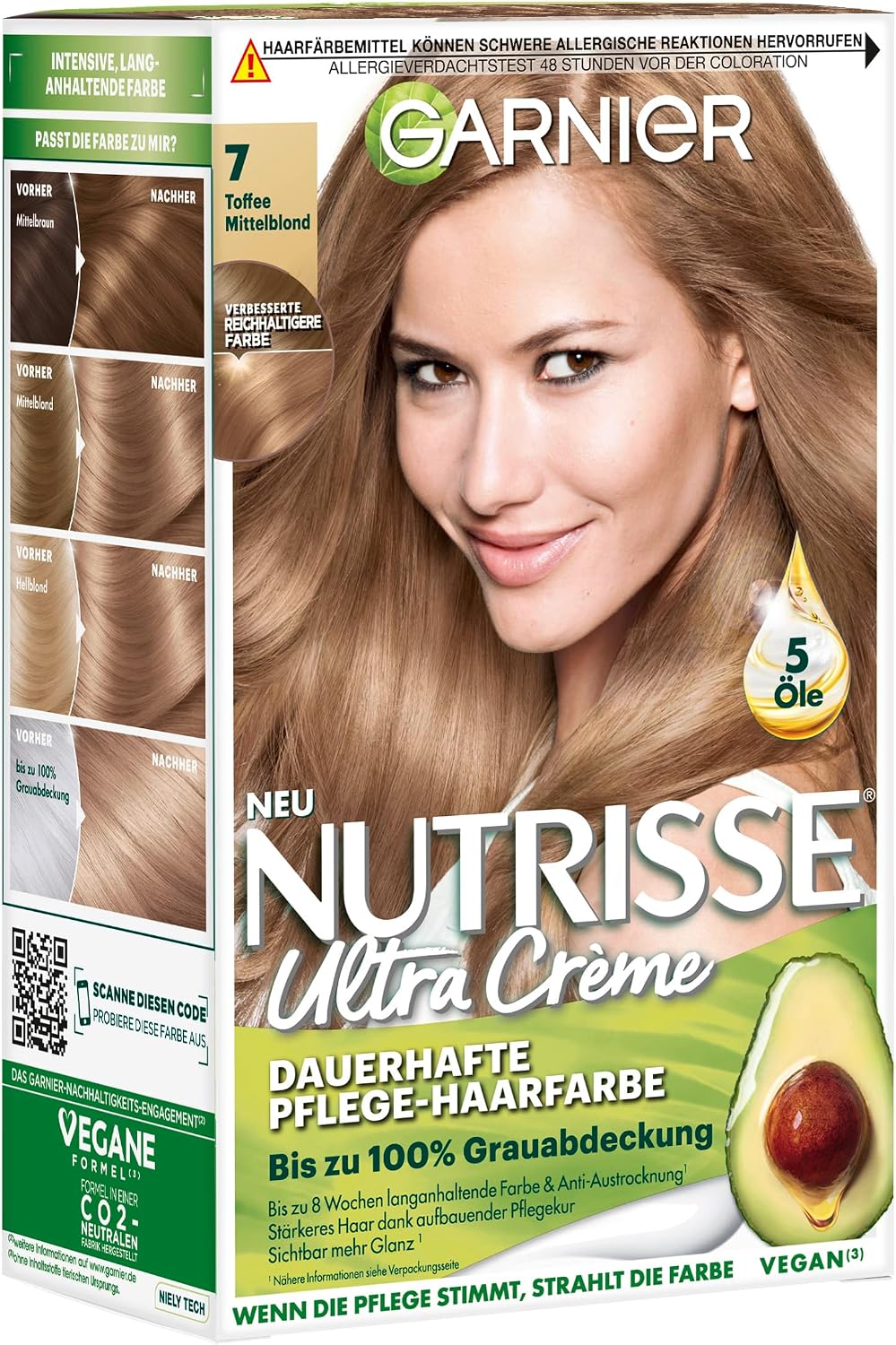 Garnier Nutrisse Ultra Color Permanent Hair Dye, 4.15 Iced Coffee Brown