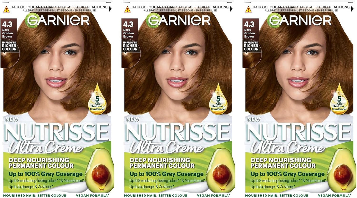 Garnier Nutrisse Ultra Color Permanent Hair Dye, 4.15 Iced Coffee Brown