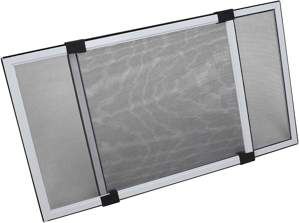 Adjustable Window Screen 50x70-132cm Aluminum Anti Mosquito Mesh White Flyzzz