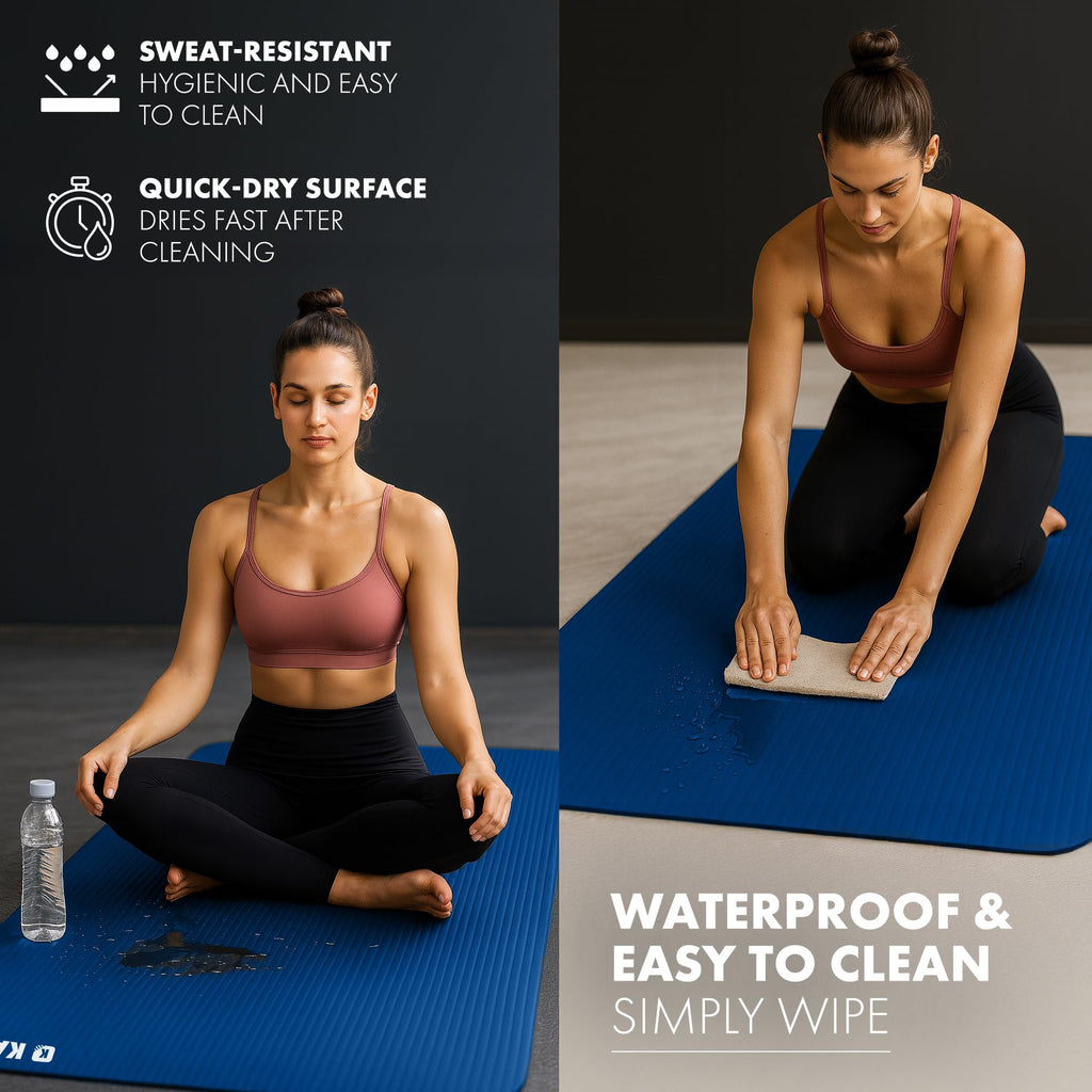 KAYMAN Yoga Mat - Non-Slip Extra Thick 8mm NBR Foam, Exercise Mat, 180x60cm