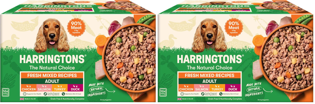 Harringtons Complete Wet Adult Dog Food Trays Meaty Pack 16x400g