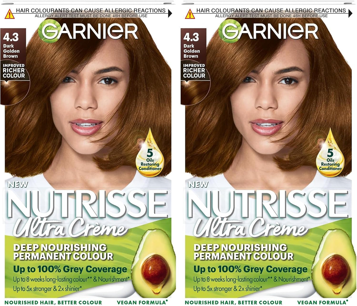Garnier Nutrisse Ultra Color Permanent Hair Dye, 4.15 Iced Coffee Brown