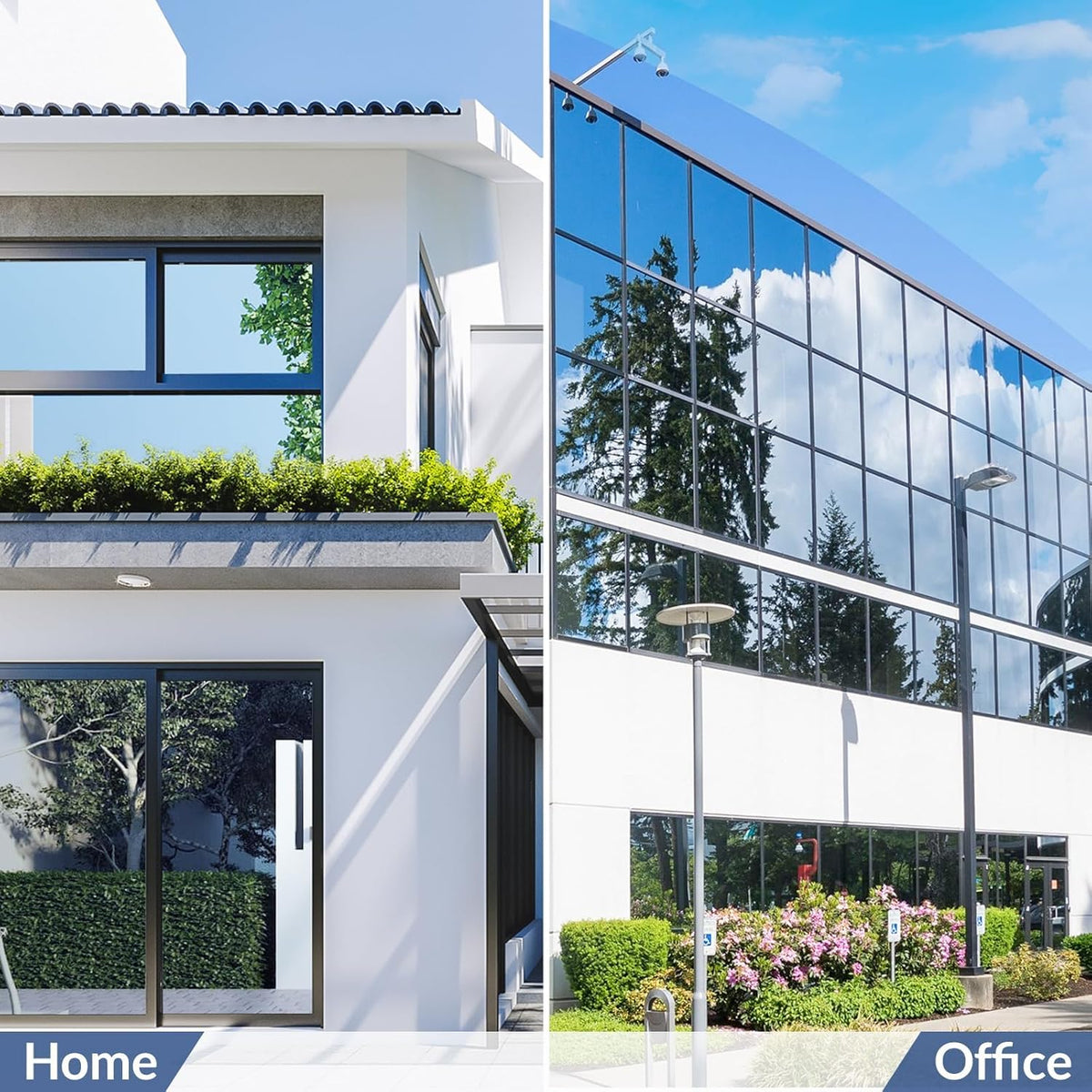 Home Window Privacy Film One Way Mirror 75x400cm Silver Heat Control Adhesive