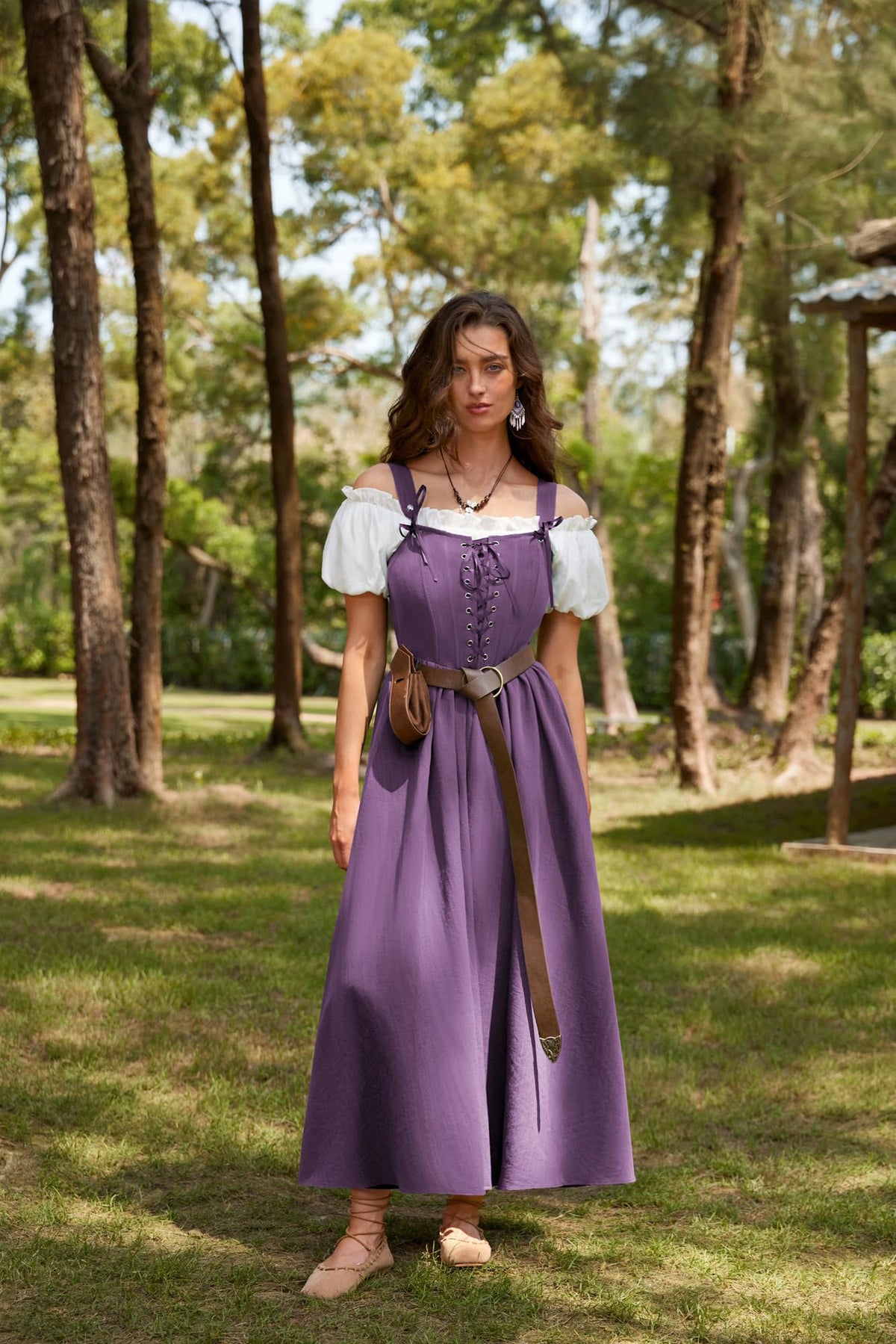 SCARLET DARKNESS Women's Renaissance Corset Dress Sleeveless Lace up A-Line Maxi Dresses