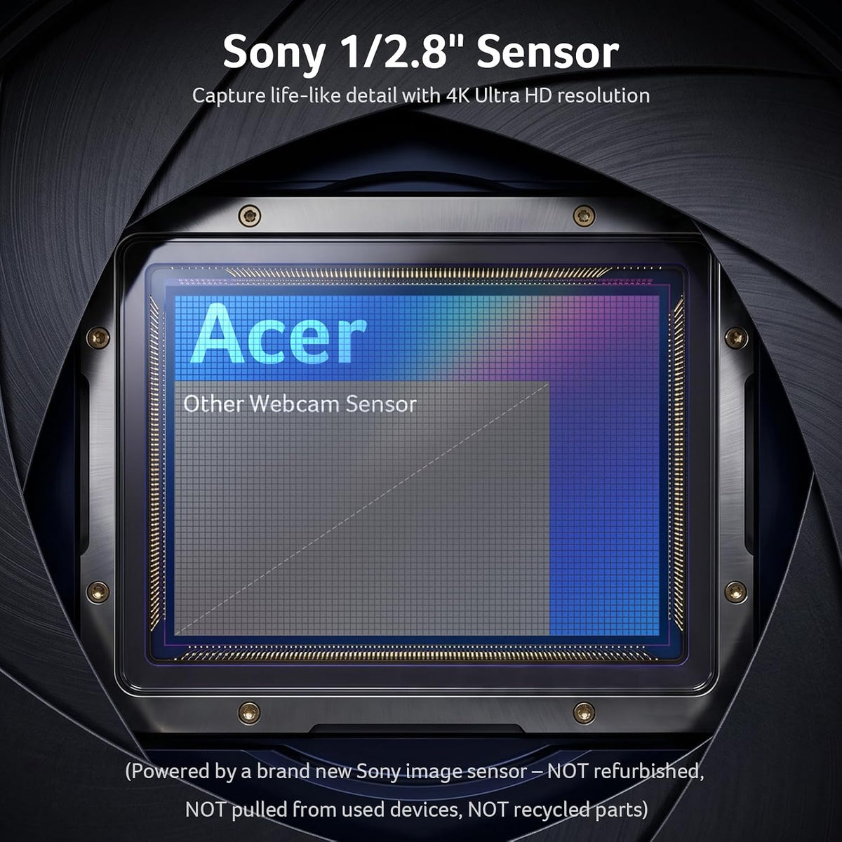Acer A640 4K Webcam for PC with Sony Sensor PDAF Autofocus AI Noise Canceling Mic Privacy Shutter USB A to C Adapter Computer Camera for Gaming Streaming Meetings Switch 2 Camera Teams Zoom Facetime