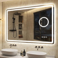 Bluetooth Bathroom LED Mirror 100x70 cm Anti Fog Dimmable 5x Magnifier S'bagno