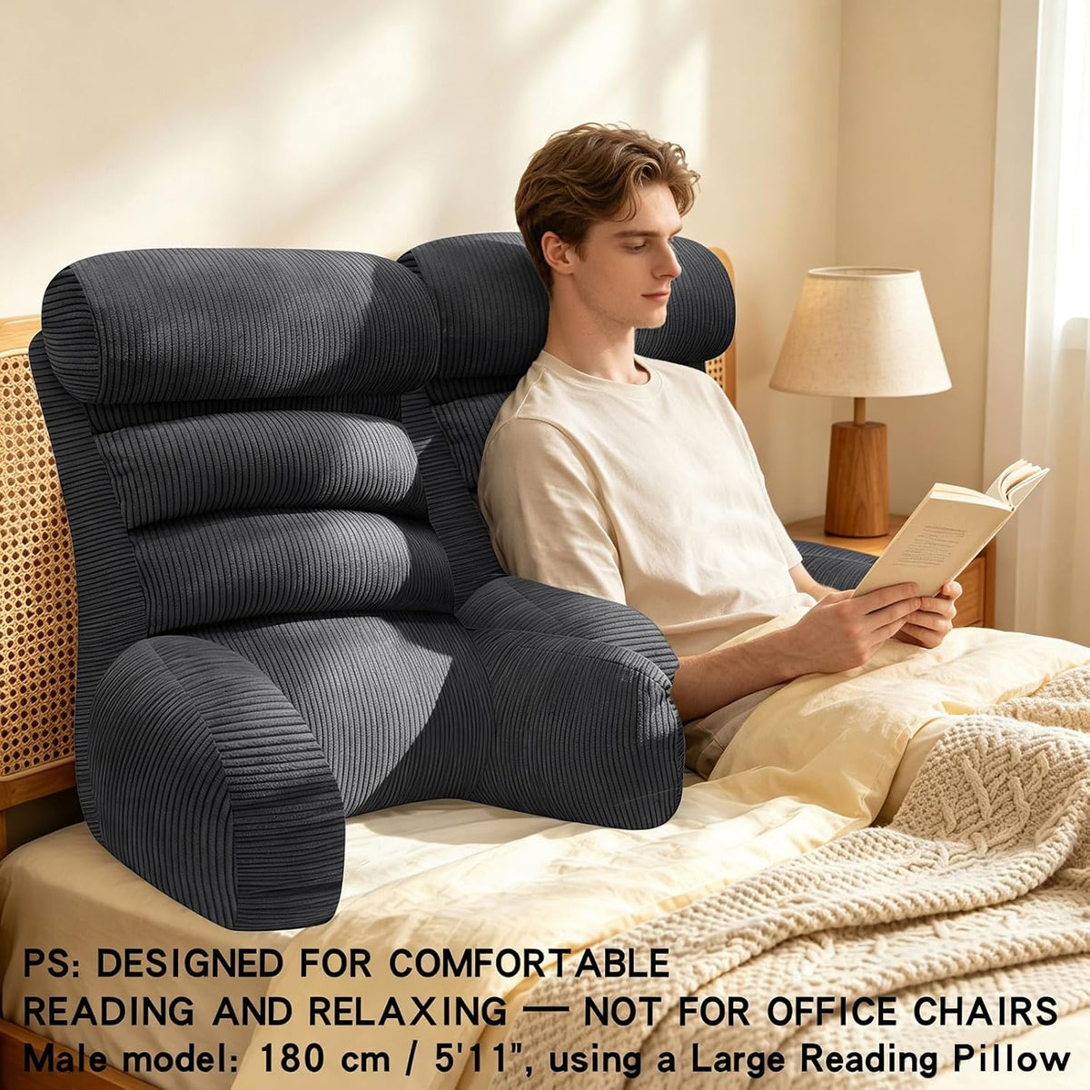 Reading Pillow for Bed Back Support Cuddle Cushion Sitting Upright Comfort Pillow