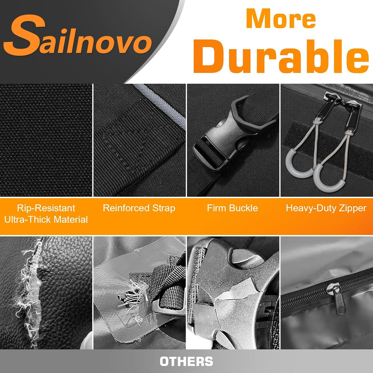 Car Roof Bag 20 Cu Ft Waterproof Cargo Carrier Door Hooks Sailnovo Rooftop Travel