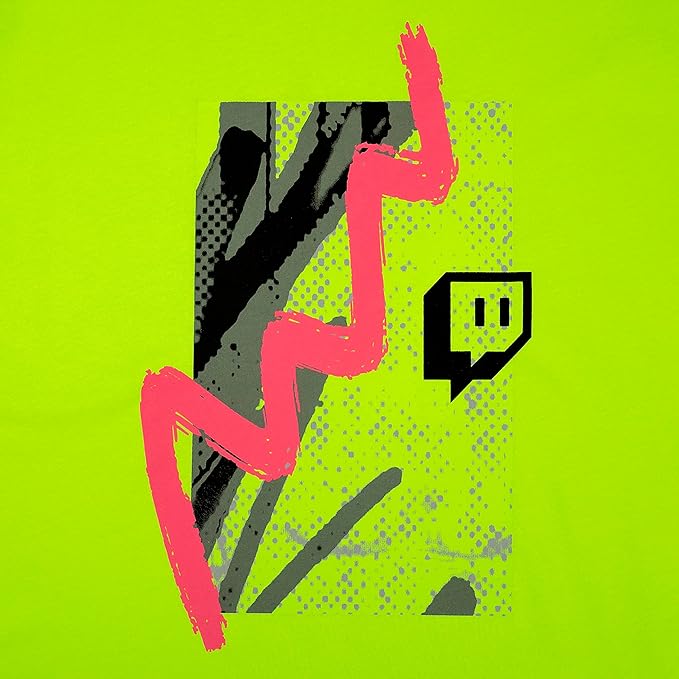 Twitch Long Sleeve T-Shirt Neon Yellow M Unisex Cotton Top Official Merch