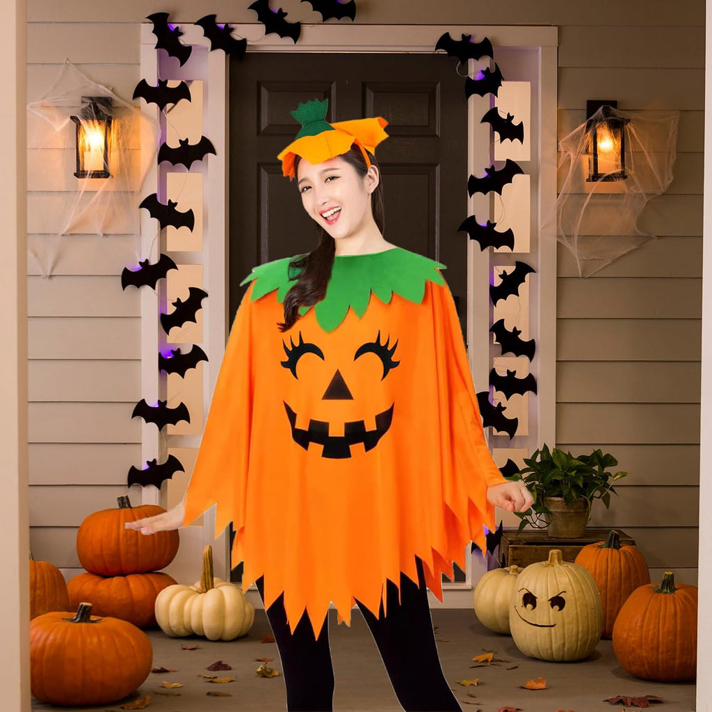 Pumpkin Costume Women, Halloween Costumes Adult Women with Pumpkin Hat
