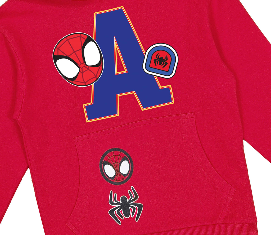 Marvel Spidey Boys Hoodie Personalised Spiderman Hoody with Initial