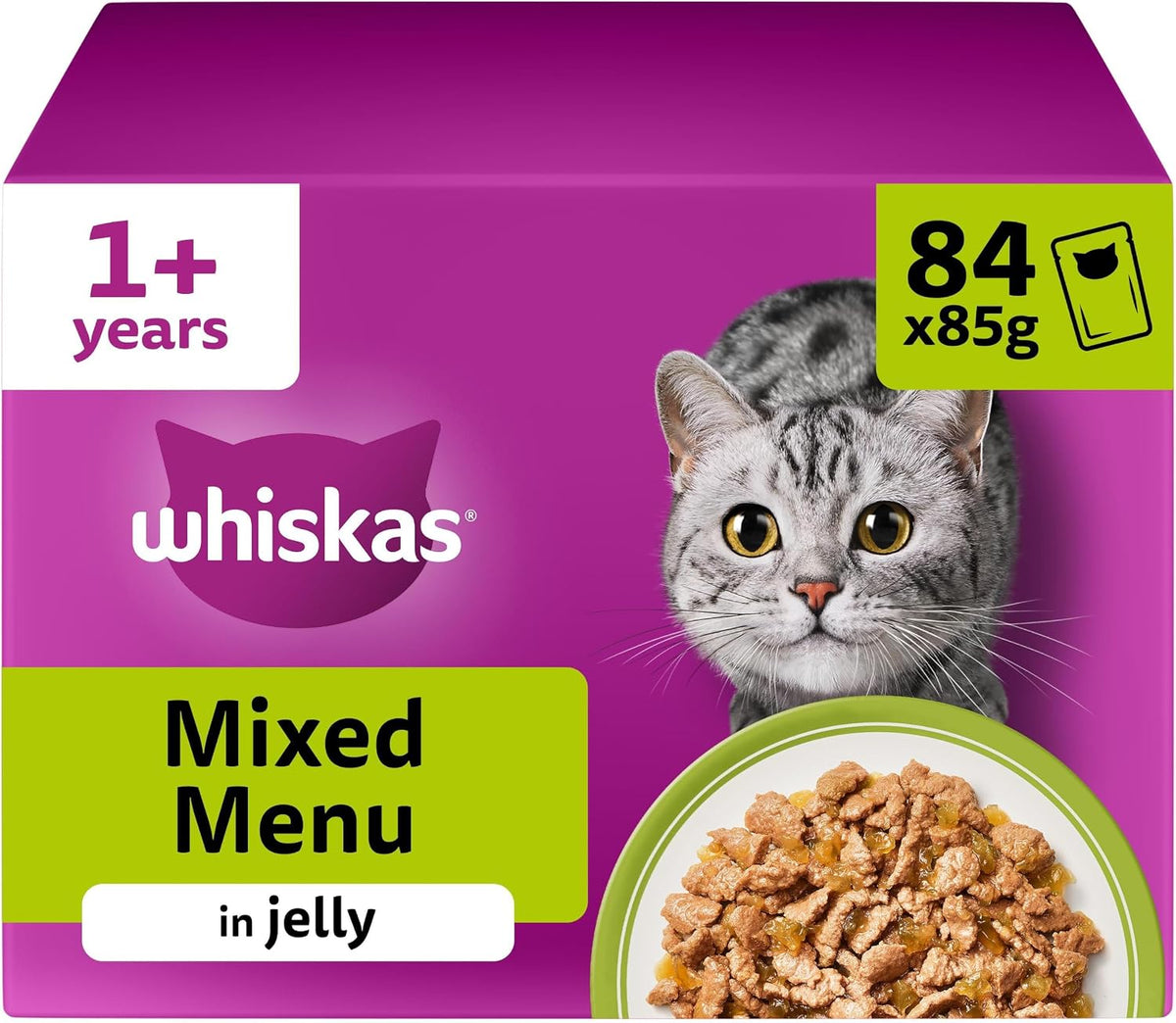 WHISKAS Adult Wet Cat Food in Jelly 40x85g Fish Favourites