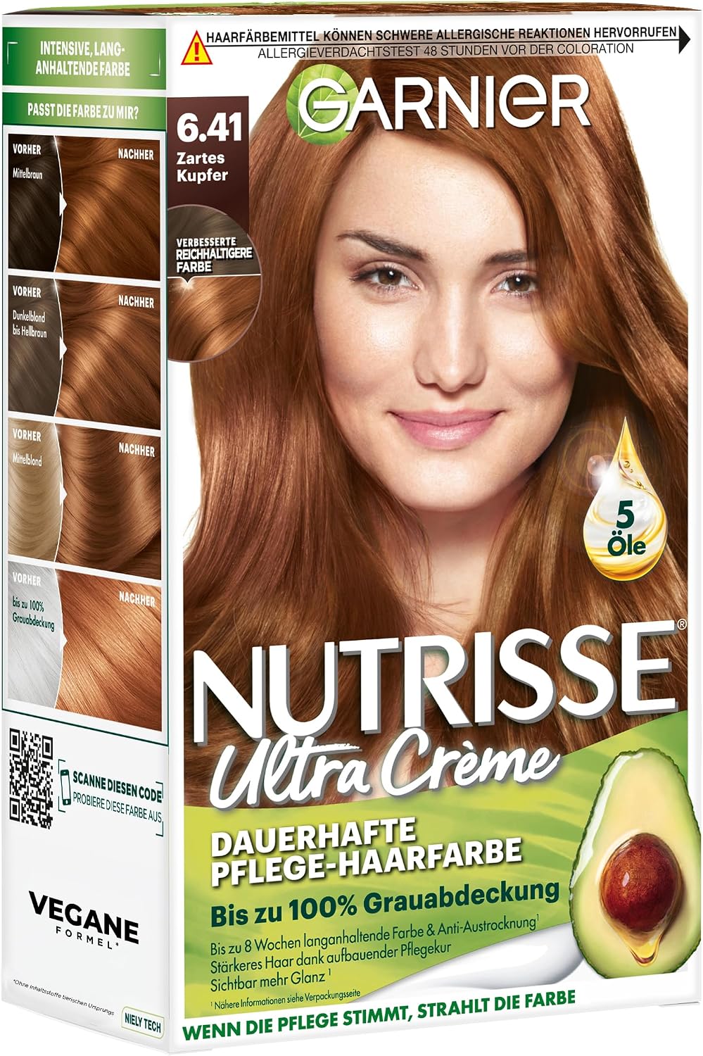 Garnier Nutrisse Ultra Color Permanent Hair Dye, 4.15 Iced Coffee Brown