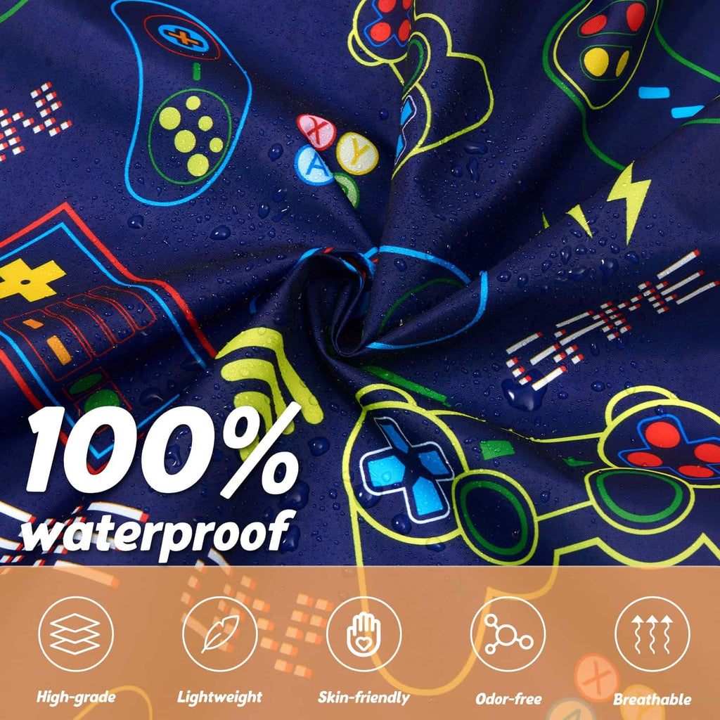 WAWSAM Kids Rain Poncho Waterproof Boys Girls Portable Raincoat Rain Jacket Lightweight Rainwear