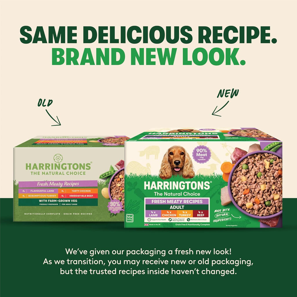 Harringtons Complete Wet Adult Dog Food Trays Meaty Pack 16x400g