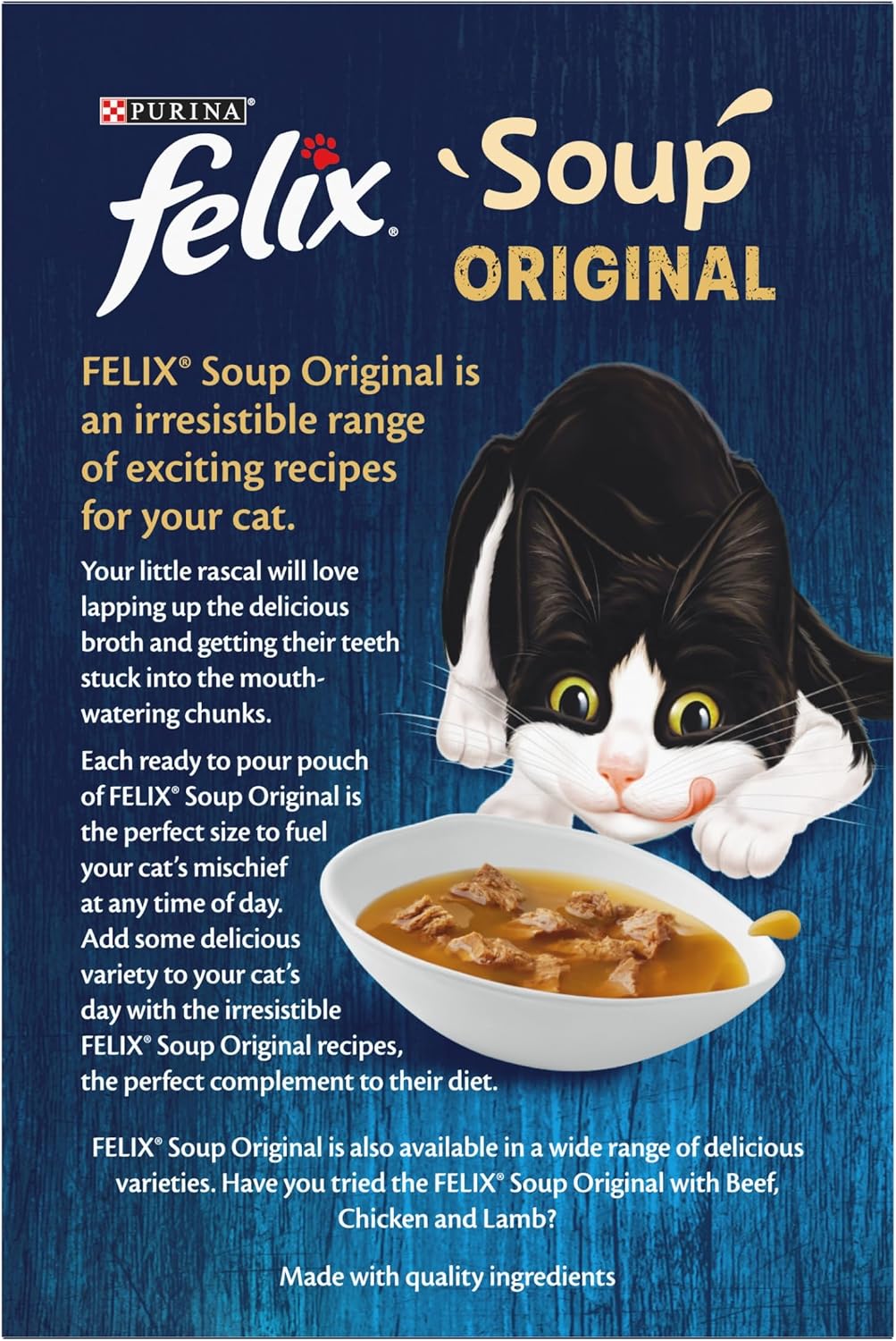FELIX Soup Tender Strips Farm Selection Wet Cat Food 6x48g (Pack of 8)