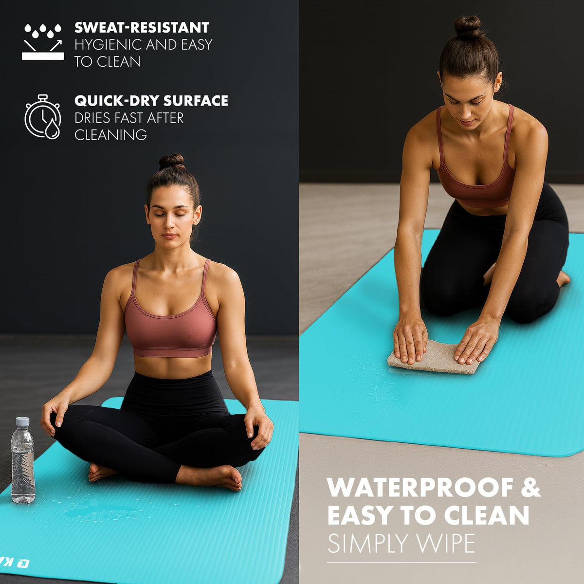 KAYMAN Yoga Mat - Non-Slip Extra Thick 8mm NBR Foam, Exercise Mat, 180x60cm