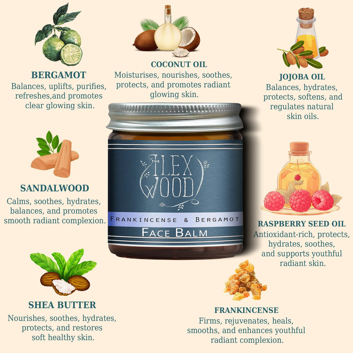 The Ilex Wood Rose & Frankincense Face Cream – Natural Moisturiser 60ml