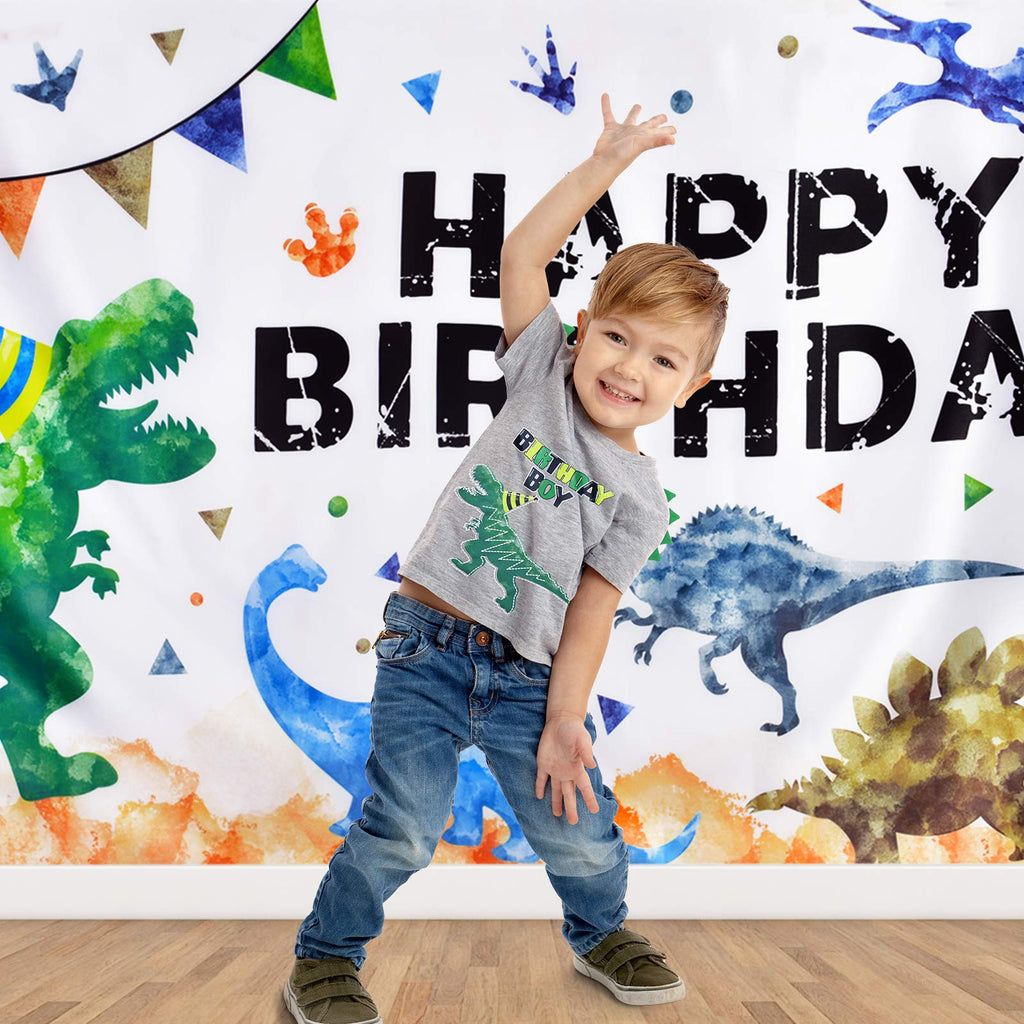 WAWSAM Birthday Boy T Shirt Baby B-Day Dino Party Shirts T Rex Top Tee Gift