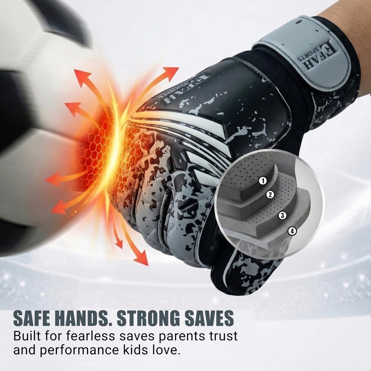 Football Goalkeeper Gloves for Boys Kids Youth with Super Grip
