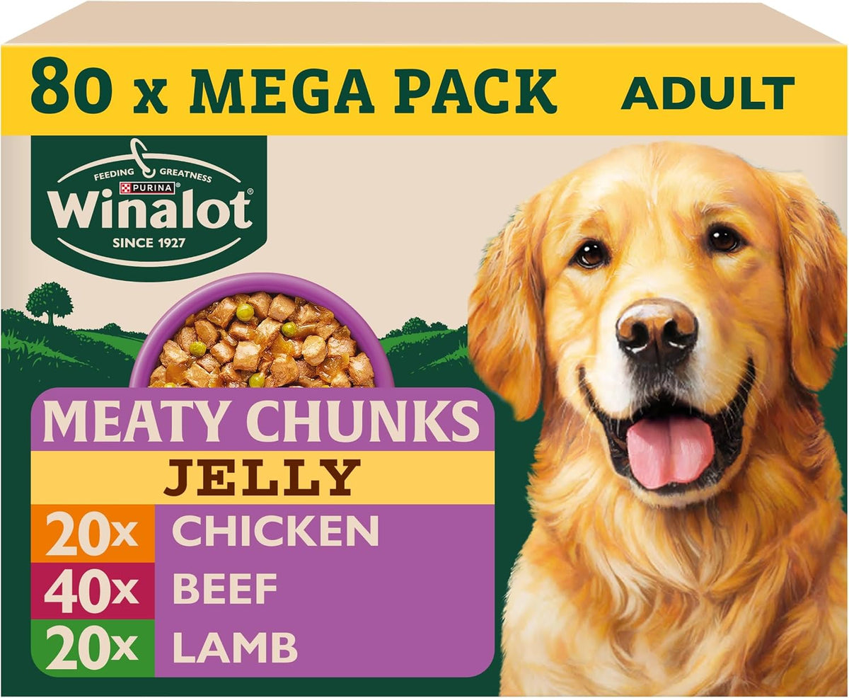 WINALOT Sunday Dinner Mixed in Gravy Wet Dog Food Pouches 40x100g