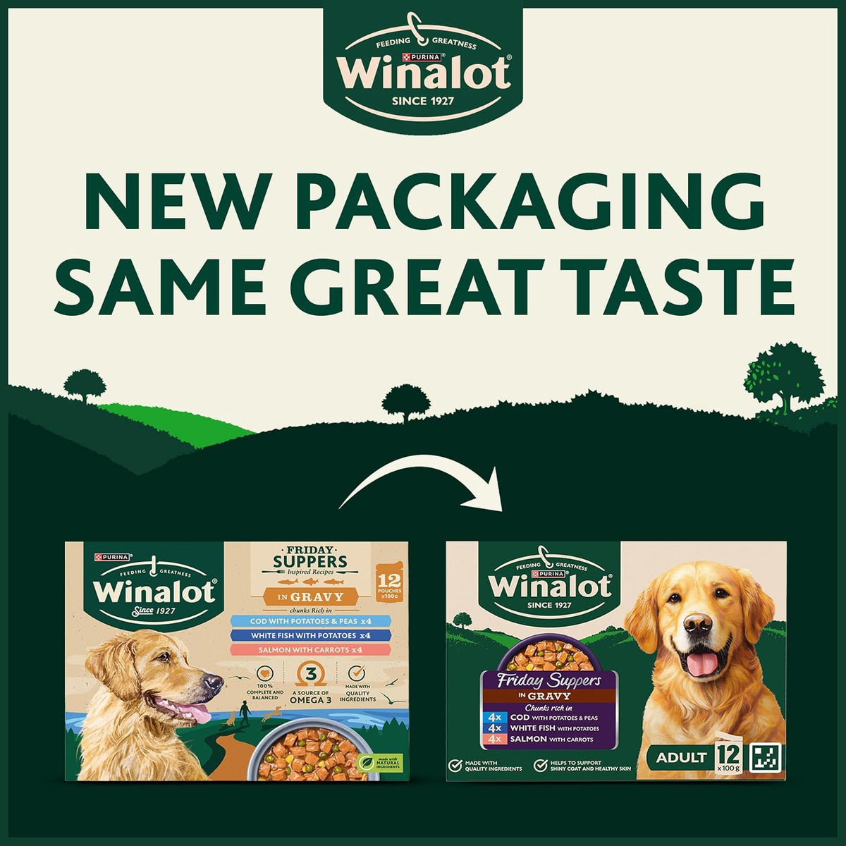 WINALOT Sunday Dinner Mixed in Gravy Wet Dog Food Pouches 40x100g