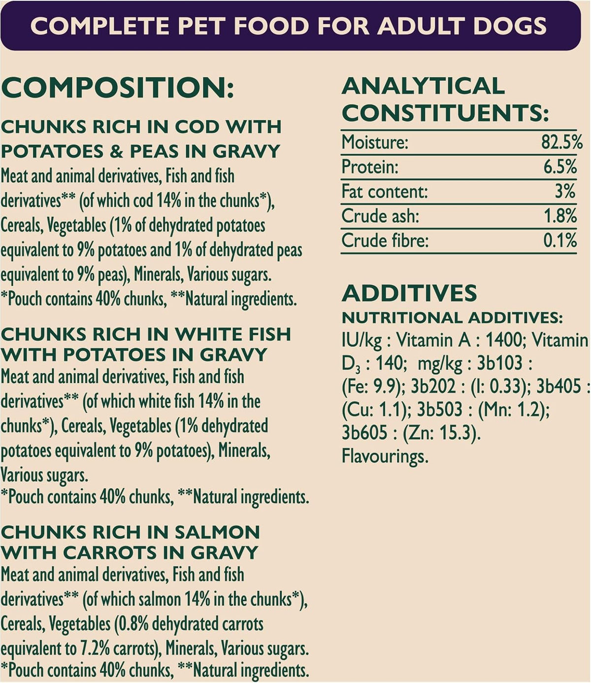 WINALOT Sunday Dinner Mixed in Gravy Wet Dog Food Pouches 40x100g