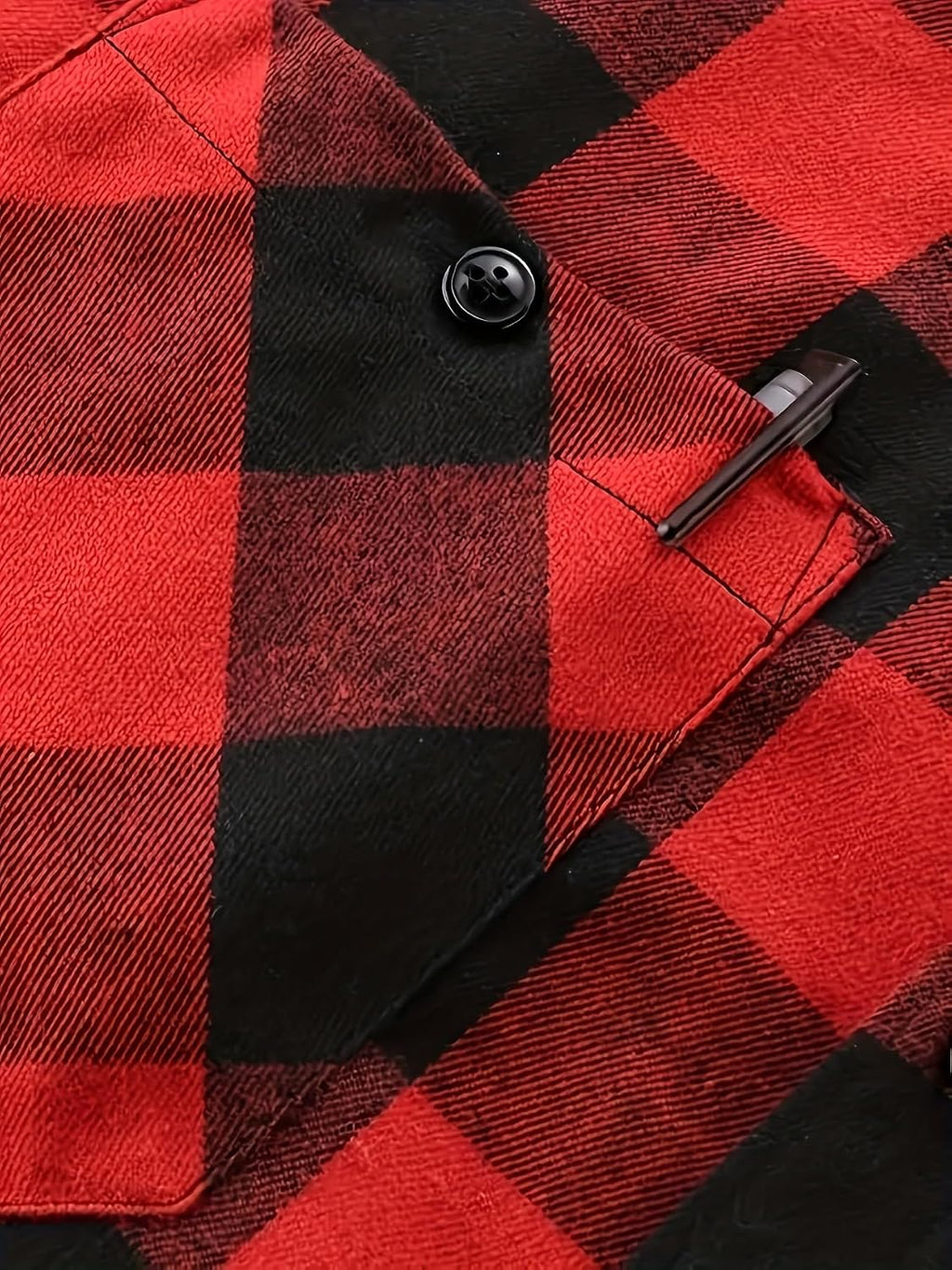 Men's Casual Plaid Hooded Shirt with Chest Pocket & Adjustable Drawstring - Stylish Long Sleeve Fall Casual Button-Up
