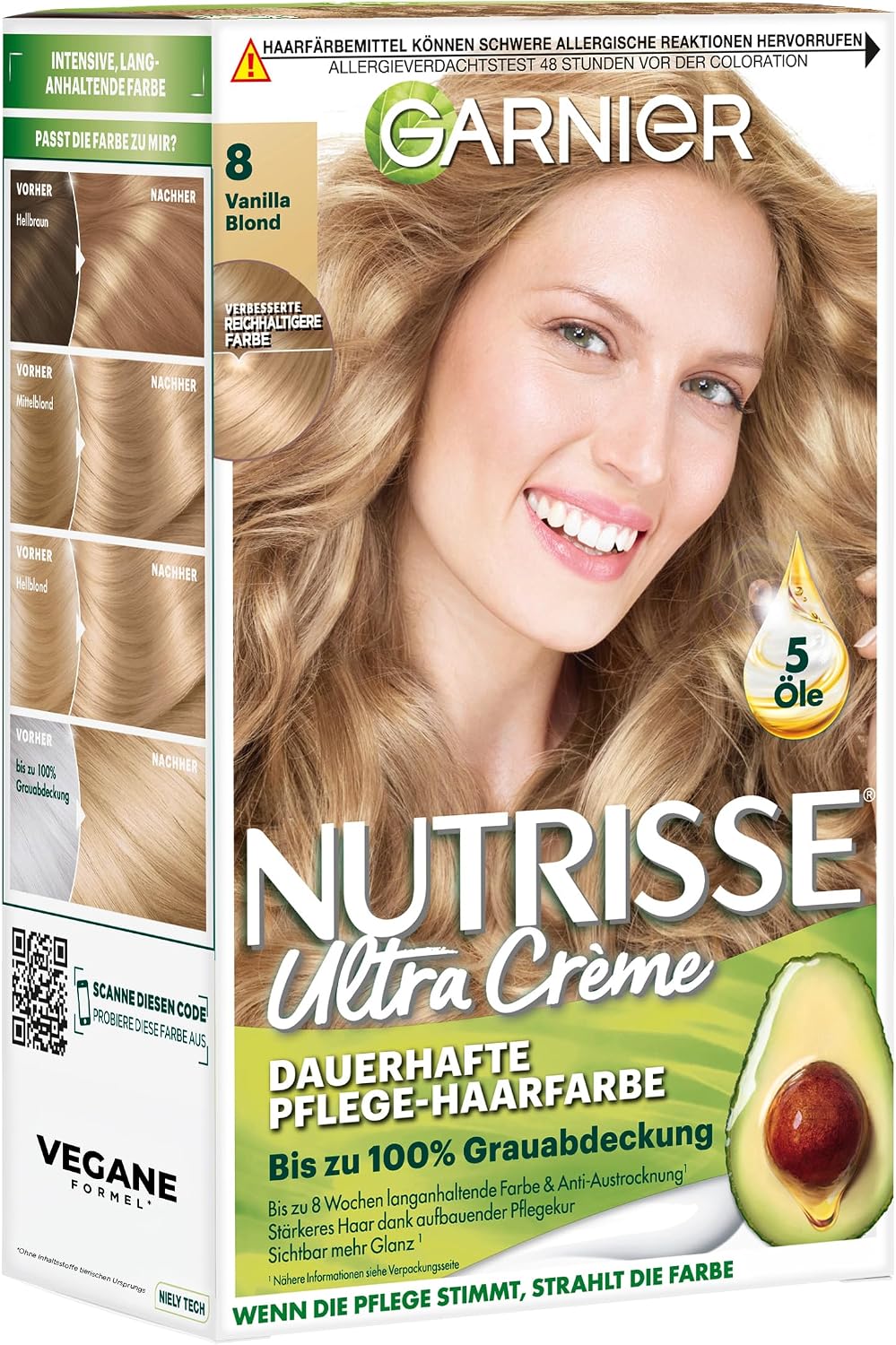 Garnier Nutrisse Ultra Color Permanent Hair Dye, 4.15 Iced Coffee Brown