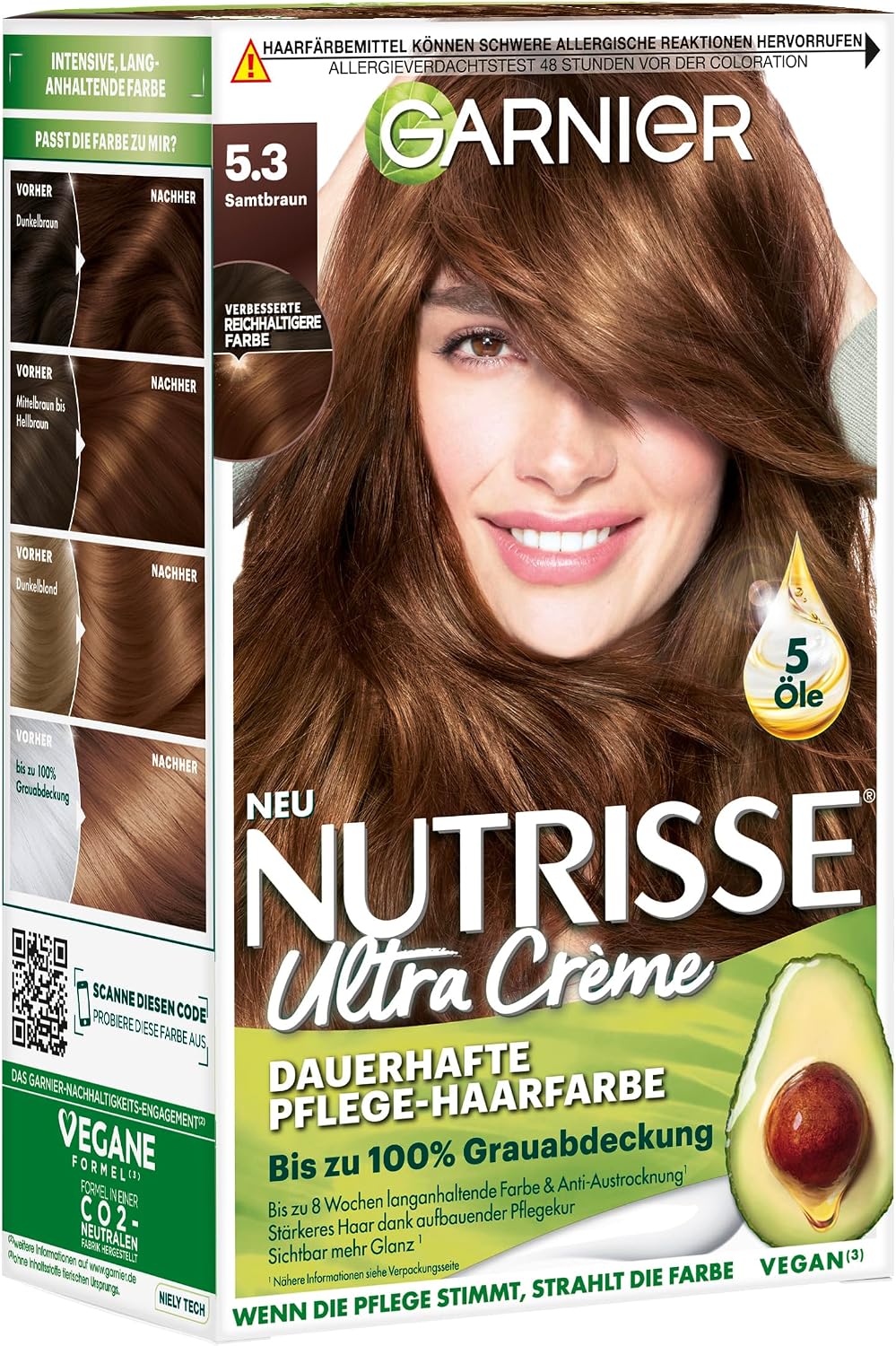 Garnier Nutrisse Ultra Color Permanent Hair Dye, 4.15 Iced Coffee Brown