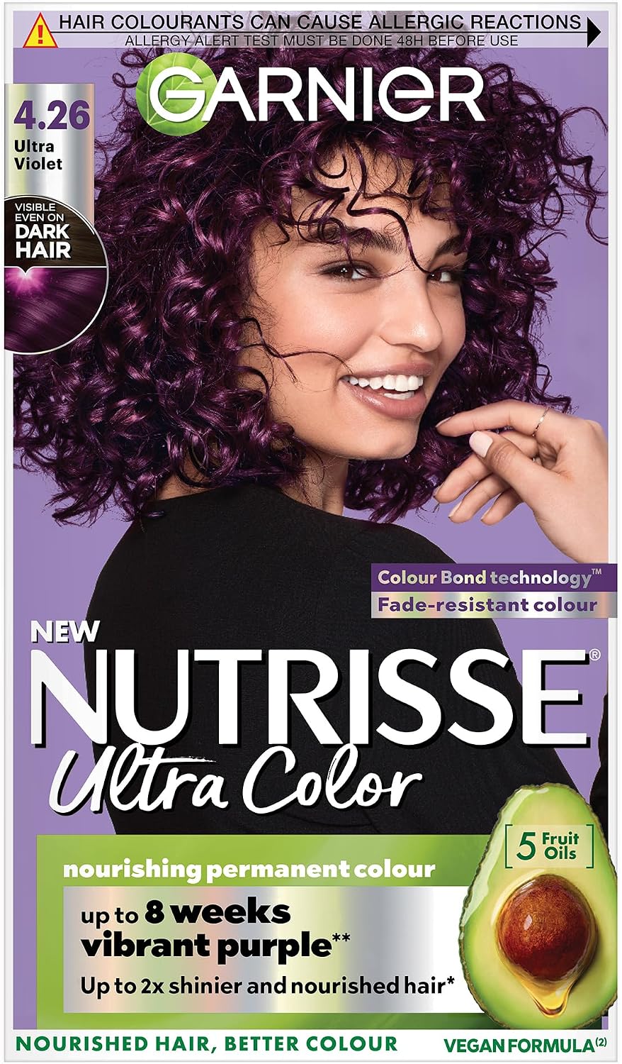 Garnier Nutrisse Ultra Color Permanent Hair Dye, 4.15 Iced Coffee Brown