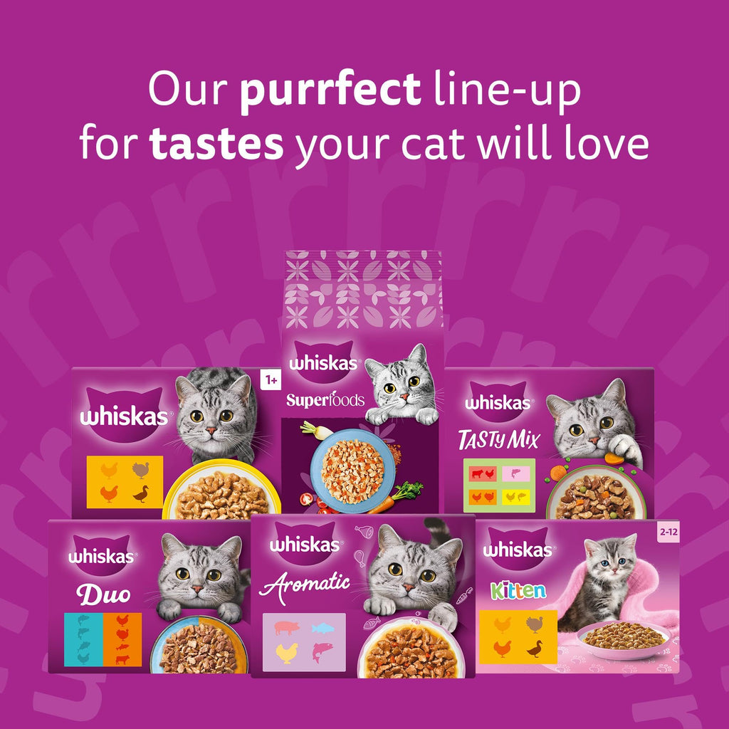 WHISKAS DUO Adult Wet Cat Food in Jelly 40x85g Surf & Turf