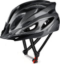 Cycle Helmet, Lightweight Bicycle Helmet, Adjustable Mountain & Road Bike Helmets for Adults, 18 Vents with Adjustable Strap & Detachable Visor for Mens Womens(Head Sizes58-62cm)