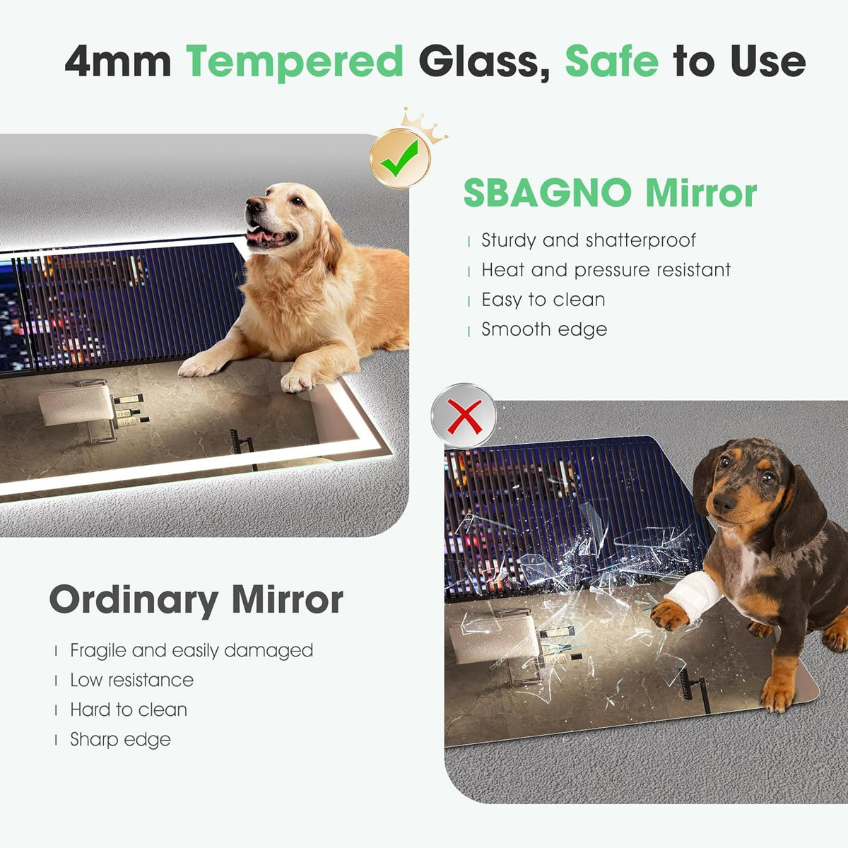 Bluetooth Bathroom LED Mirror 800x600 cm Anti Fog Dimmable S'bagno