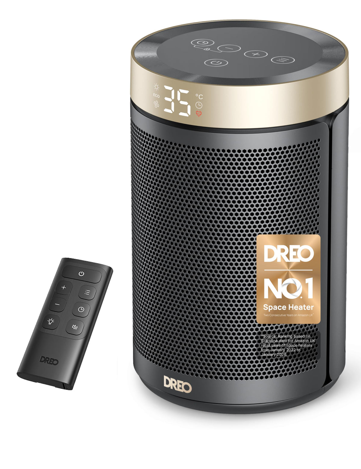 Dreo Electric Heater, 1500W Energy Efficient Space Silent Room Heater, Portable Ceramic Fan Heaters, Thermostat 3 Modes 12H Timer, Overheat & Tip Over Protection, for Bedroom, Atom 316, Silver